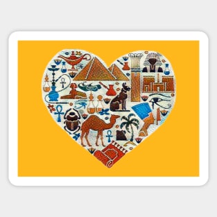 Bastet Egyptian Heart Sticker